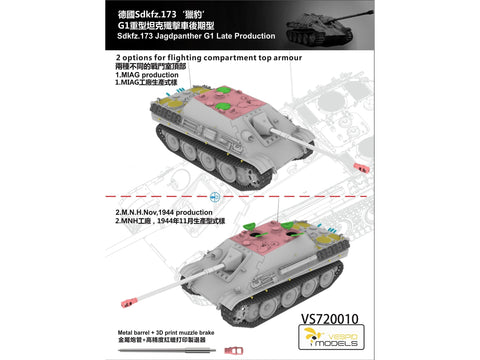 VESPID Jagdpanther G1 vėlyvas 1/72 plastikinis tanko modelis