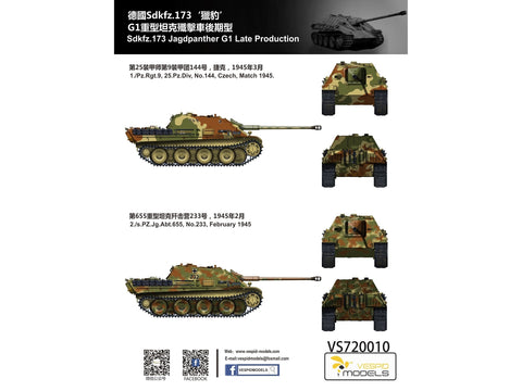 VESPID Jagdpanther G1 vėlyvas 1/72 plastikinis tanko modelis