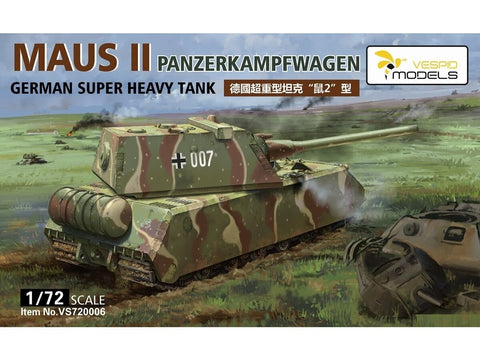 Vespid Models Panzerkampfwagen Maus II tankas 1/72 surenkamas modelis 720006