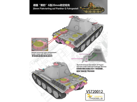 VESPID Panther G su 20 mm Flakvierling, 1/72 surinkimo rinkinys