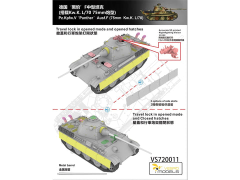 Vespid Pz.Kpfw.V Panther F 1/72 plastikinis surinkimo rinkinys (75 mm L/70)