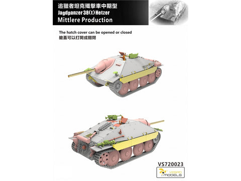 Jagdpanzer 38(t) Hetzer plastikinis surenkamas modelis 1/72 (vid. gamyba)