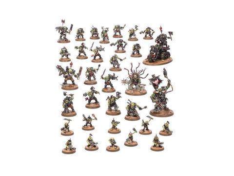 Warhammer 40,000 Orkų startinis rinkinys – miniatiūros, dažai, teptukas