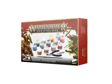 Warhammer Age of Sigmar dažų ir įrankių rinkinys (13 spalvų)