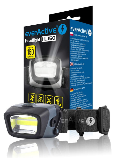 everActive HL-150 LED galvos žibintas 150 lm, COB, atsparus vandeniui