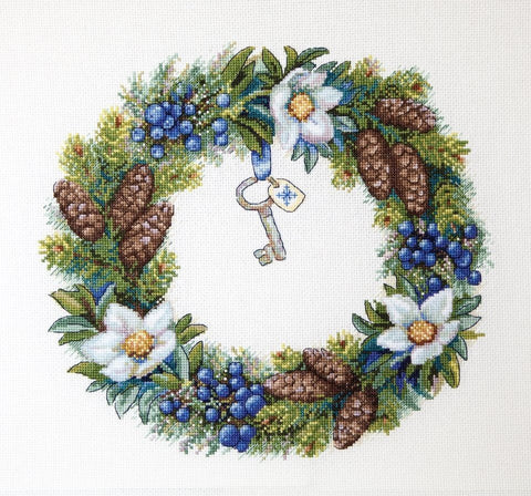 Merejka: Winter Wreath SK104 siuvinėjimo rinkinys iš Merejka - HOBI.LT 🇱🇹