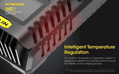 Nitecore UMS2 išmanus USB 2 lizdų greitas baterijų įkroviklis