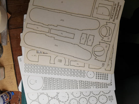 WMC Sturmpanzerwagen Oberschlesien tankas, fanerinis lazeriu pjautas 1/25