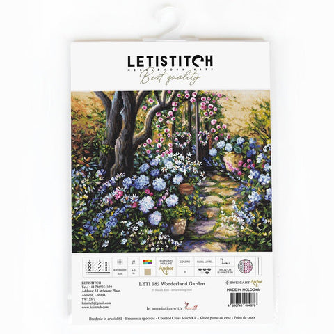 LetiStitch: Wonderland Garden SLETI982 - siuvinėjimo kryželiu rinkinys - HOBI.LT 🇱🇹