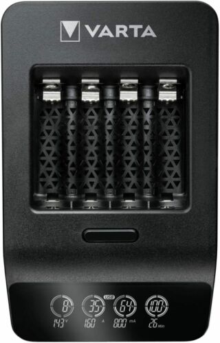 Varta LCD Smart Charger+ išmanus AA/AAA baterijų įkroviklis su USB