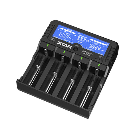 XTAR Dragon baterijų įkroviklis 4 lizdų, greitas, LCD ekranas