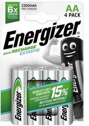 Energizer Extreme AA įkraunamos baterijos 2300 mAh, 4 vnt.