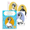 Kortų kaladė Josephine's Divination mėlyname ir aukso dėkle su trimis portreto figūromis išsiskiriančiomis kortomis