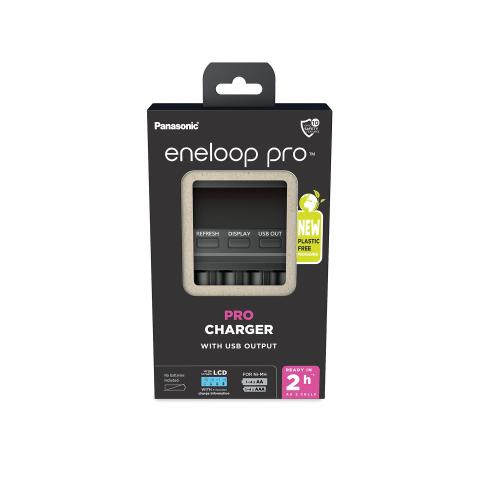 Panasonic Eneloop Pro BQ-CC65 įkroviklis AA/AAA su LCD ir USB