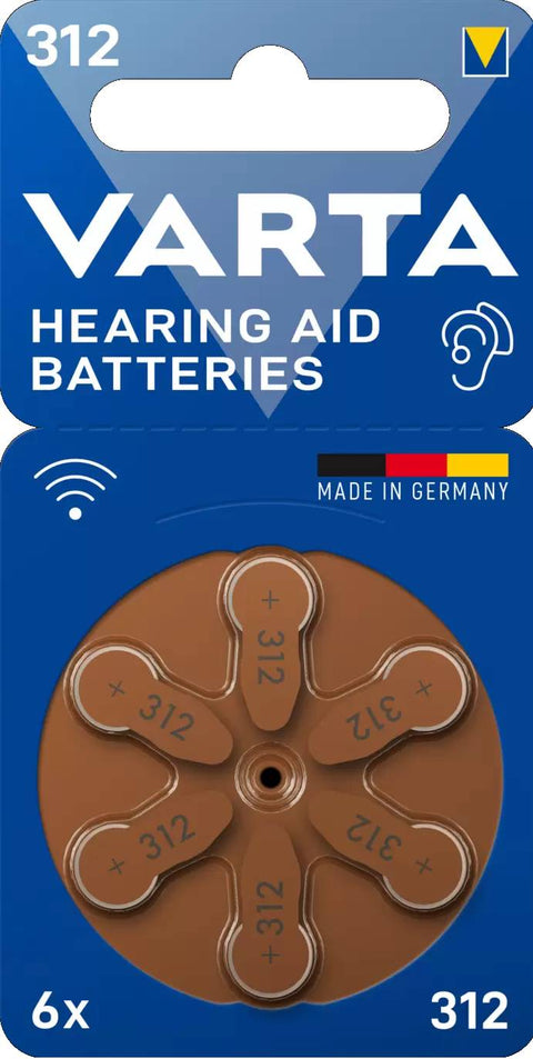 Varta 312 klausos aparatų cinko oro baterijos, 60 vnt.