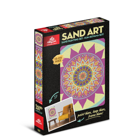 Red Castle smėlio piešimo rinkinys „Mandala“, 22 spalvos, 23,5×33 cm
