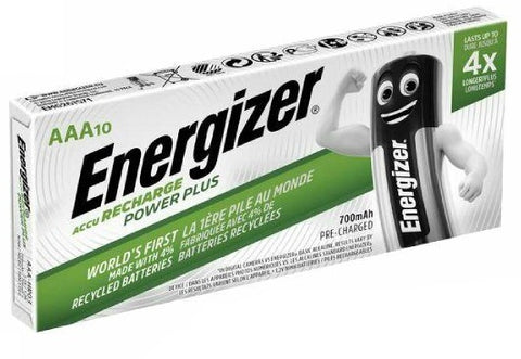 Energizer Power Plus AAA NiMH 700mAh įkraunamos baterijos, 10 vnt