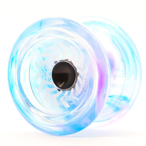 YoYoFactory Arrow Galaxy yo-yo pradedantiesiems – polikarbonatas, su guoliu ir papildoma virvele