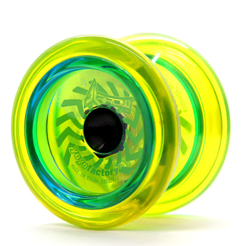 YoYoFactory Arrow yoyo – geltona, pradedantiesiems, piršto sukimui