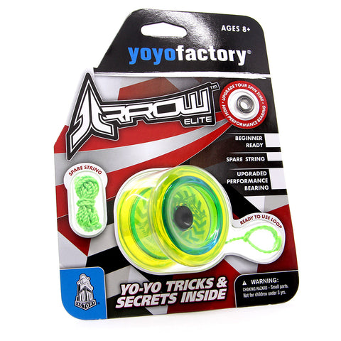 YoYoFactory Arrow yoyo – geltona, pradedantiesiems, piršto sukimui