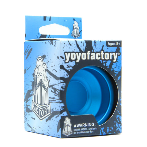 YoYoFactory Spotlight Ultra – mėlynas aliuminio nereaguojantis YoYo pažengusiems triukams su Hunter Feuerstein parašu