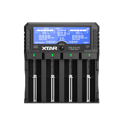 XTAR Dragon baterijų įkroviklis 4 lizdų, greitas, LCD ekranas