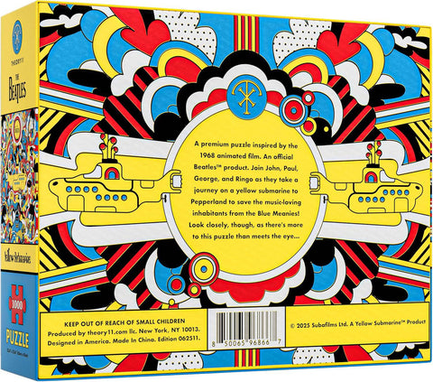 The Beatles Yellow Submarine 1000 detalių dėlionė – ryški fanams