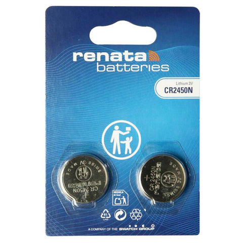 Renata CR2450N 3V ličio sagos baterijos, ilgaamžės, 2 vnt.