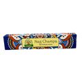 Nag Champa smilkalai Namaste India tradicinė masala pakuotė, ilga ryškiai mėlyna dėžutė su priekine etikete