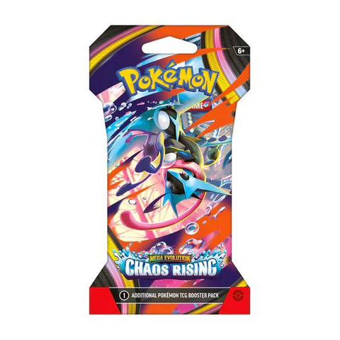 Pokémon TCG Chaos Rising Mega Evolution papildymo pakelis su įdėklu (10 kortų)