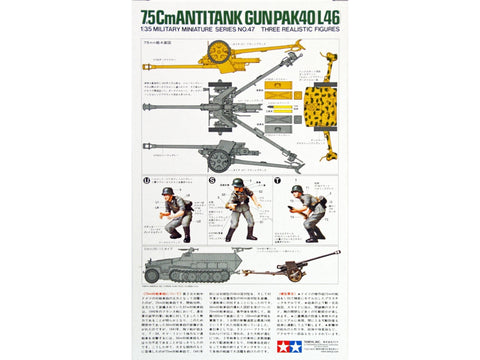 Tamiya 1/35 7,5 cm PAK 40/L46 prieštankinis pabūklas – surinkimo rinkinys