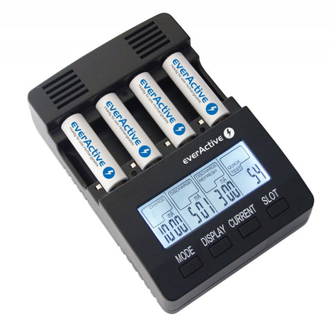 everActive NC-3000 išmanus universalus baterijų įkroviklis LCD